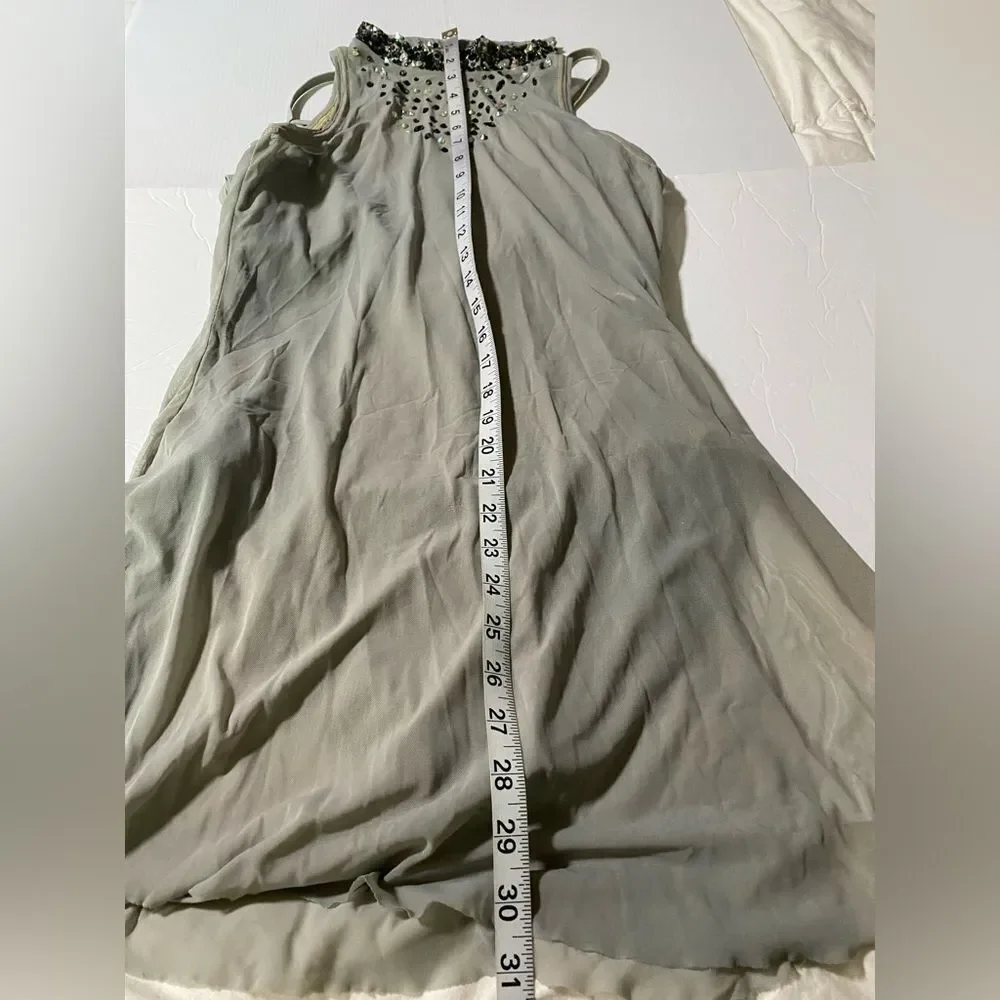 Weissman solo dance costume gray mesh tunic stoned Overdress D10664 MA adult